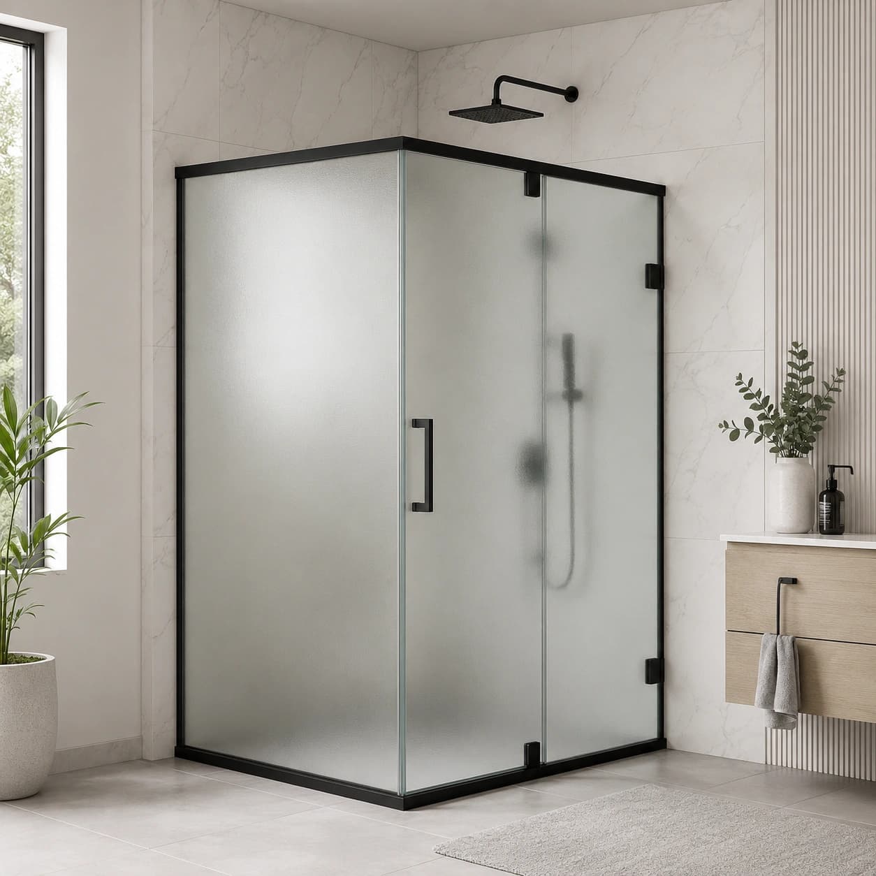frosted glass shower partition 4