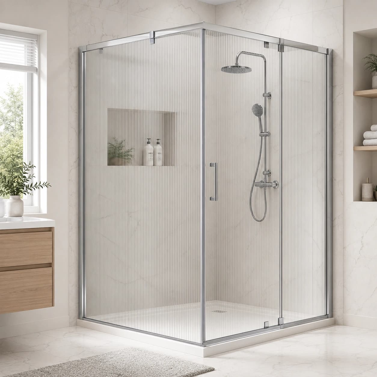 fluted glass shower partition 5