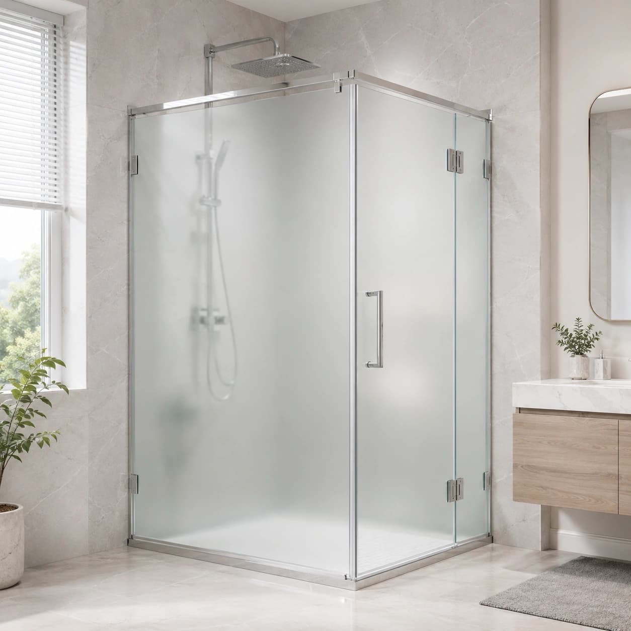 frosted glass shower partition 5