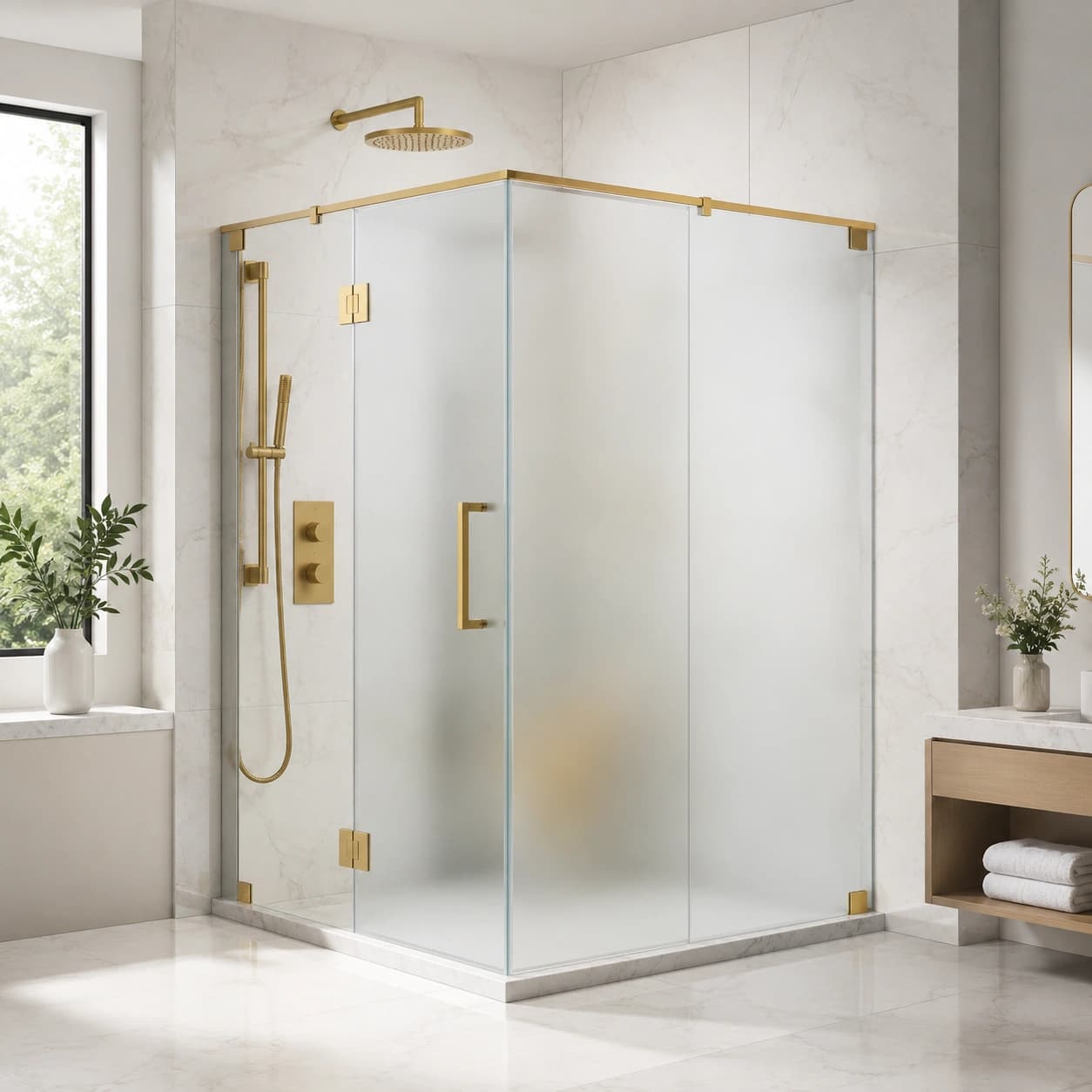 frosted glass shower partition 6
