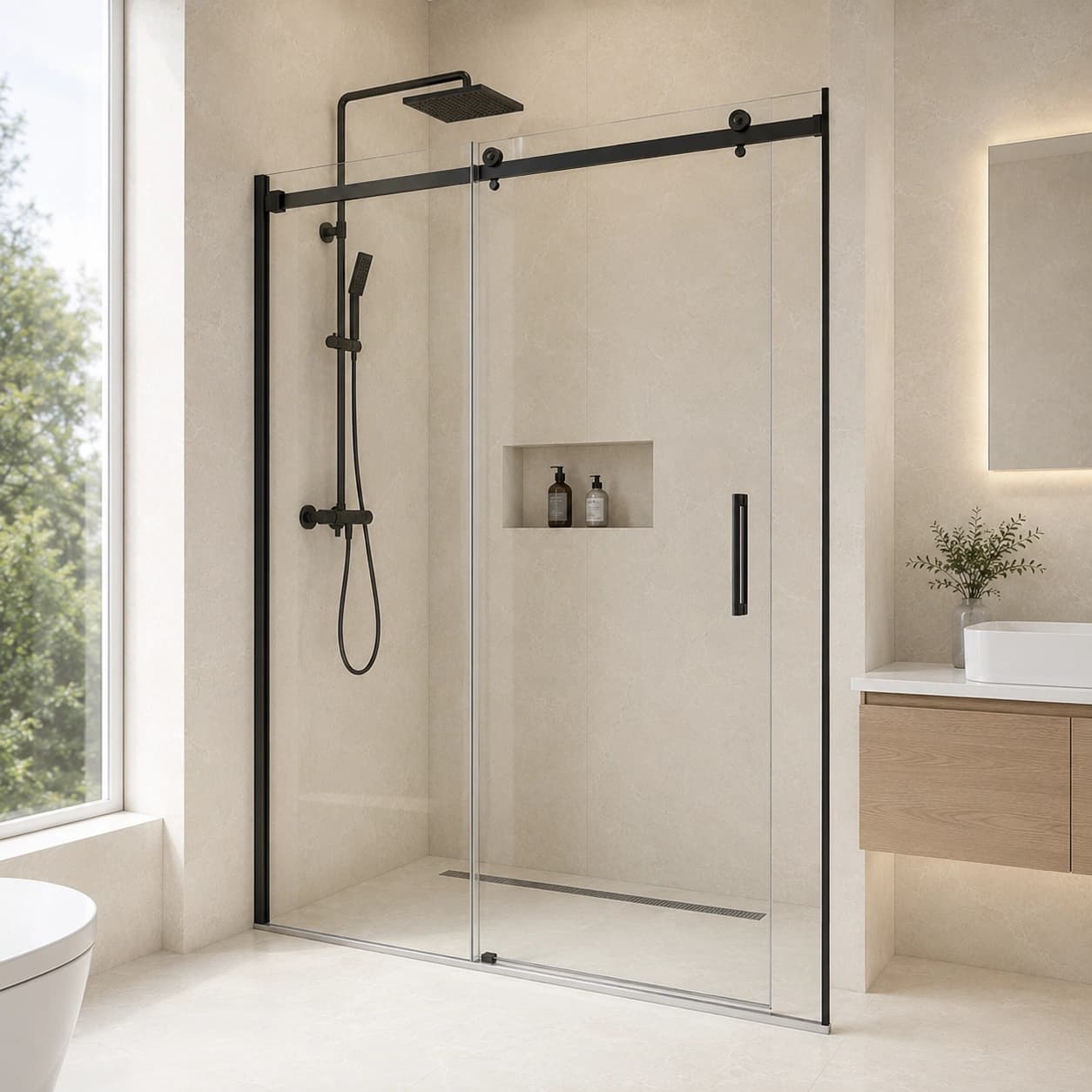 clear glass shower partition 8