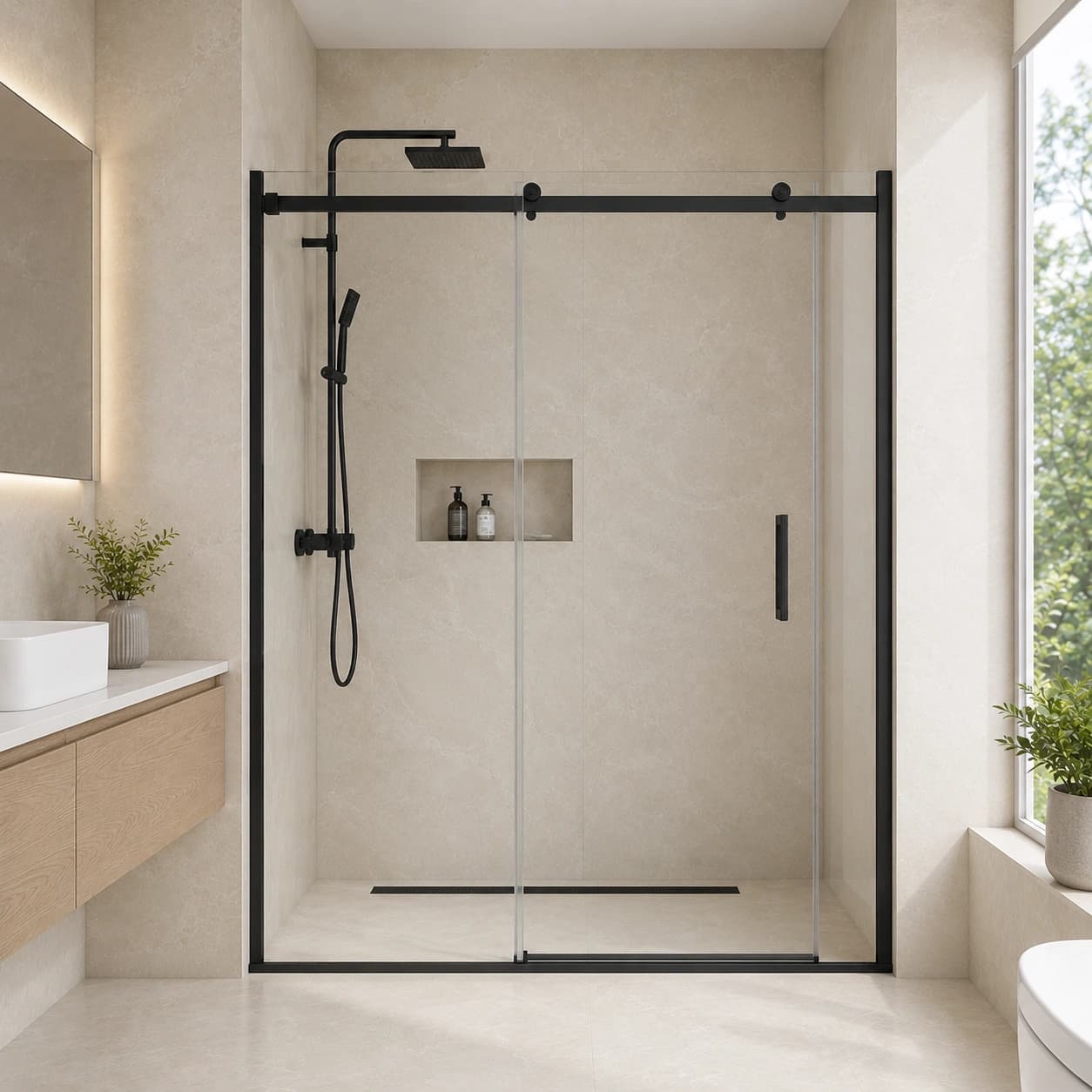 clear glass shower partition 7