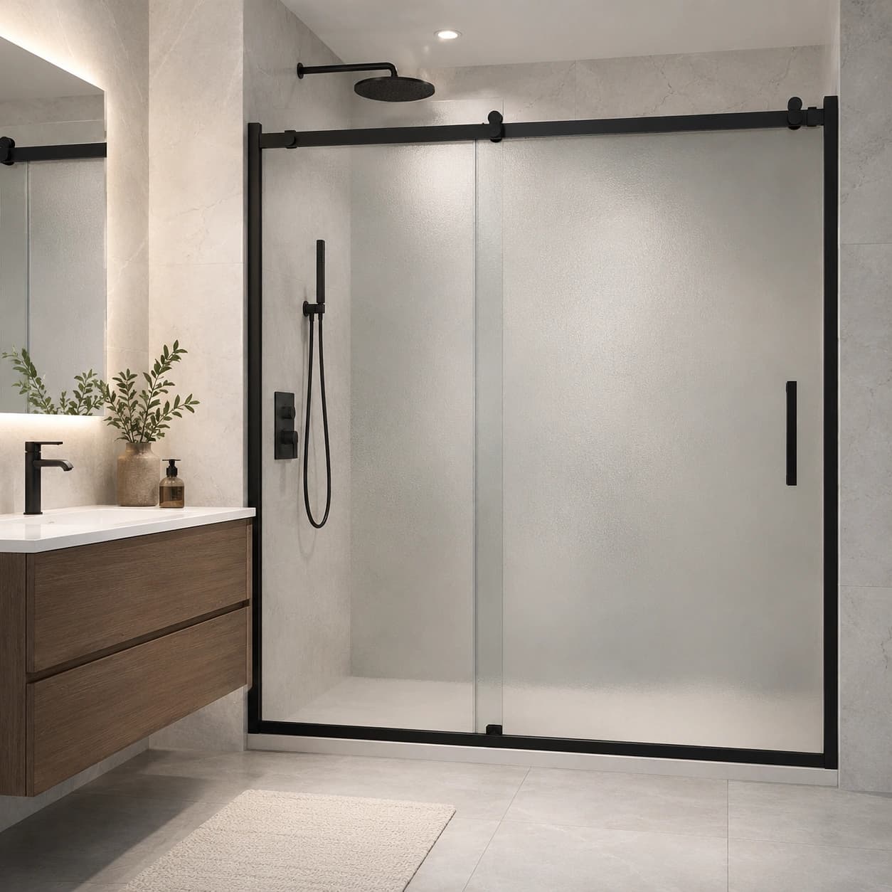 frosted glass shower partition 7
