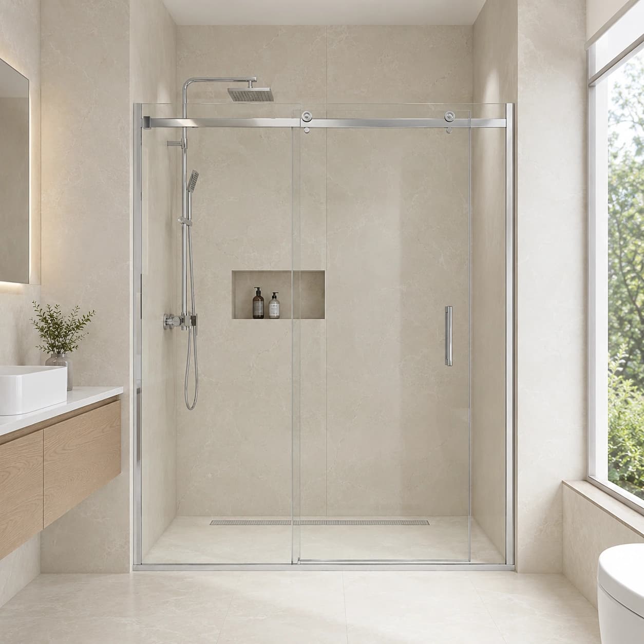 clear glass shower partition 9