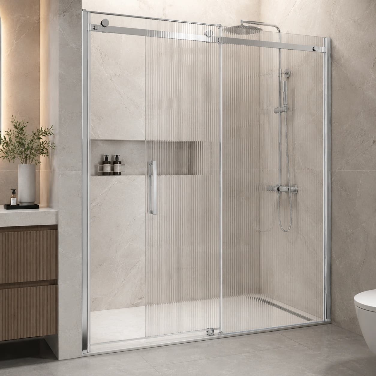 fluted glass shower partition 8