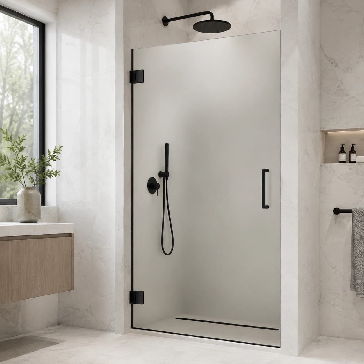 frosted glass shower partition 1