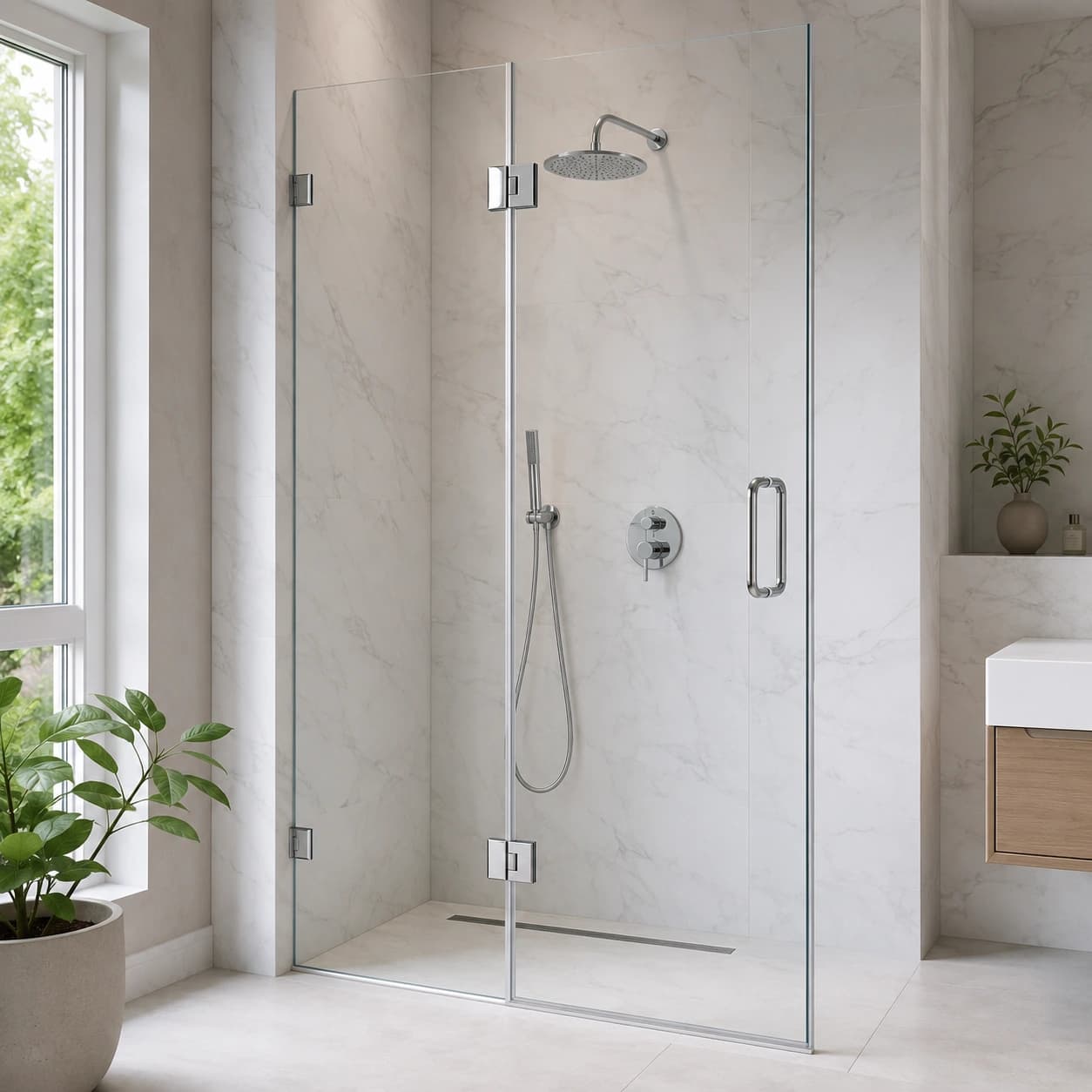 clear glass shower partition 2