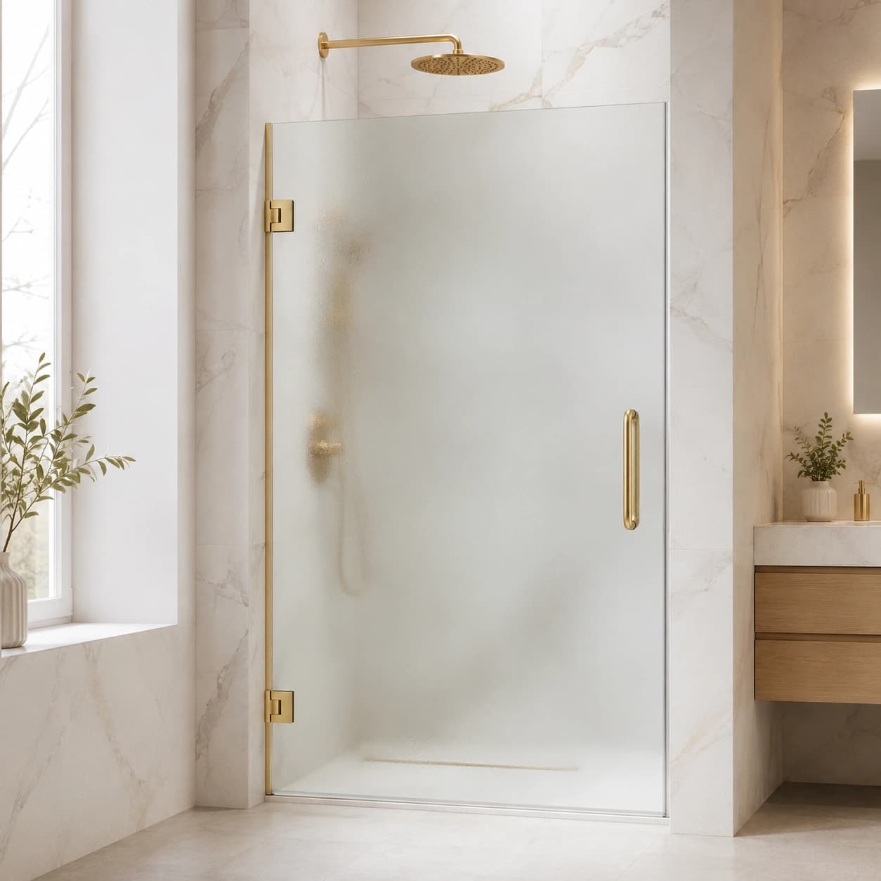frosted glass shower partition 3