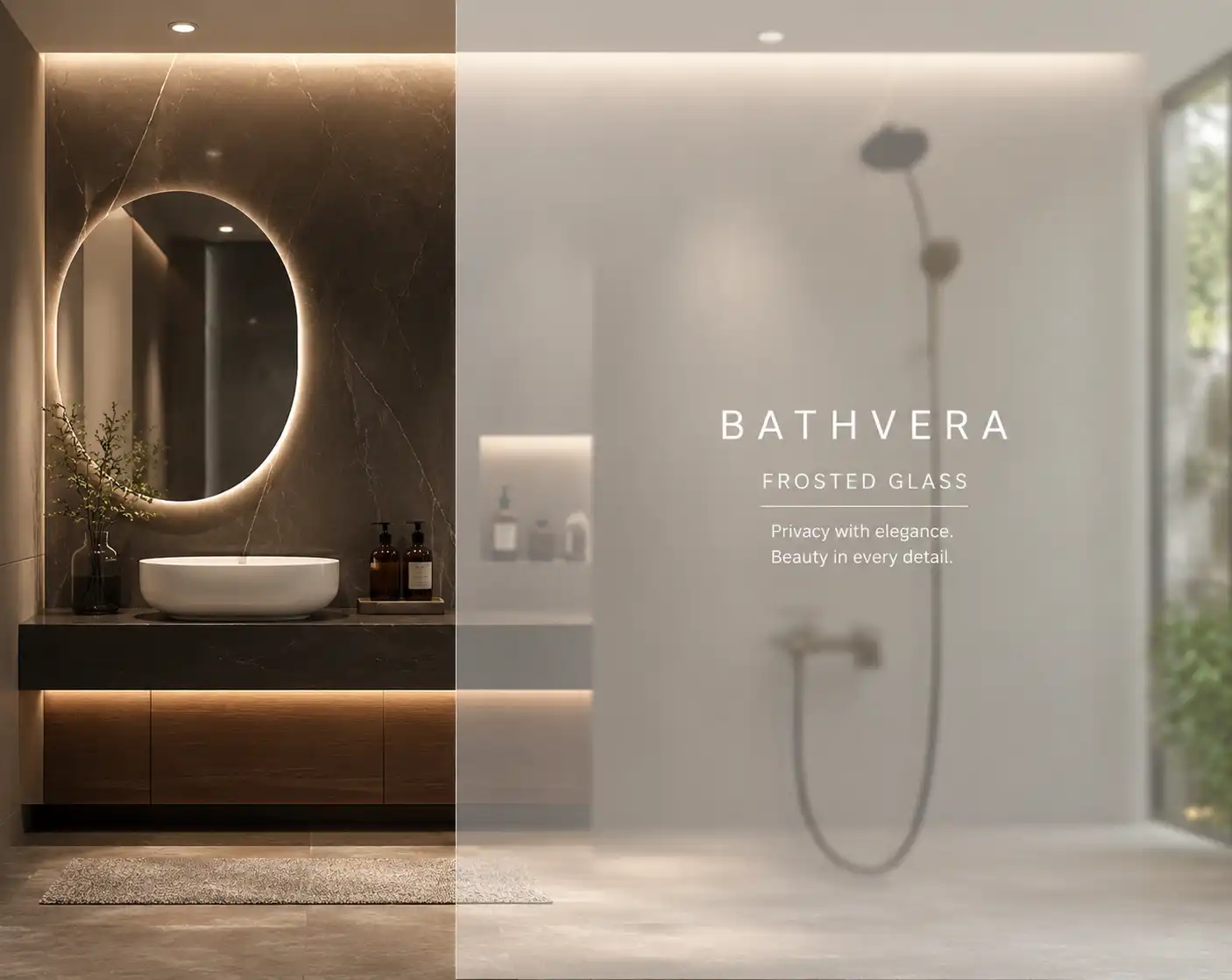 Frosted Glass Shower Partitions in Bangalore