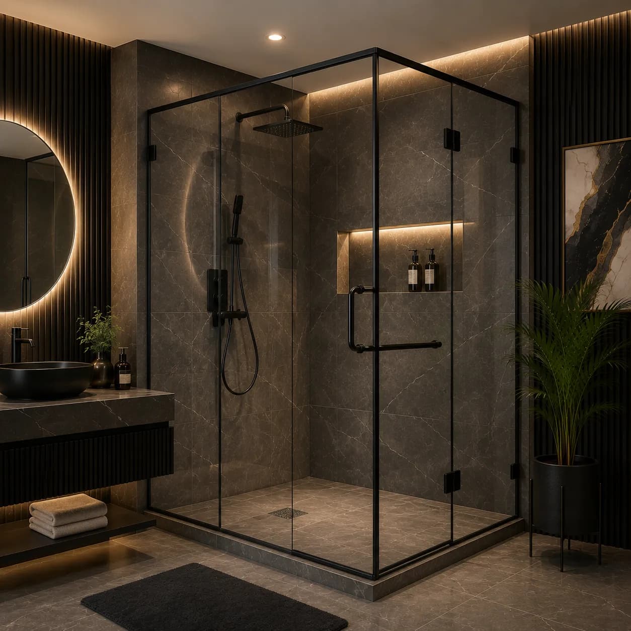 clear glass shower partition 4