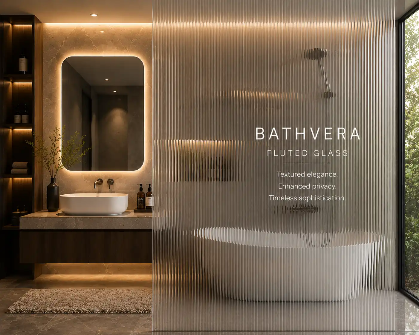 Fluted Glass Shower Partitions in Bangalore